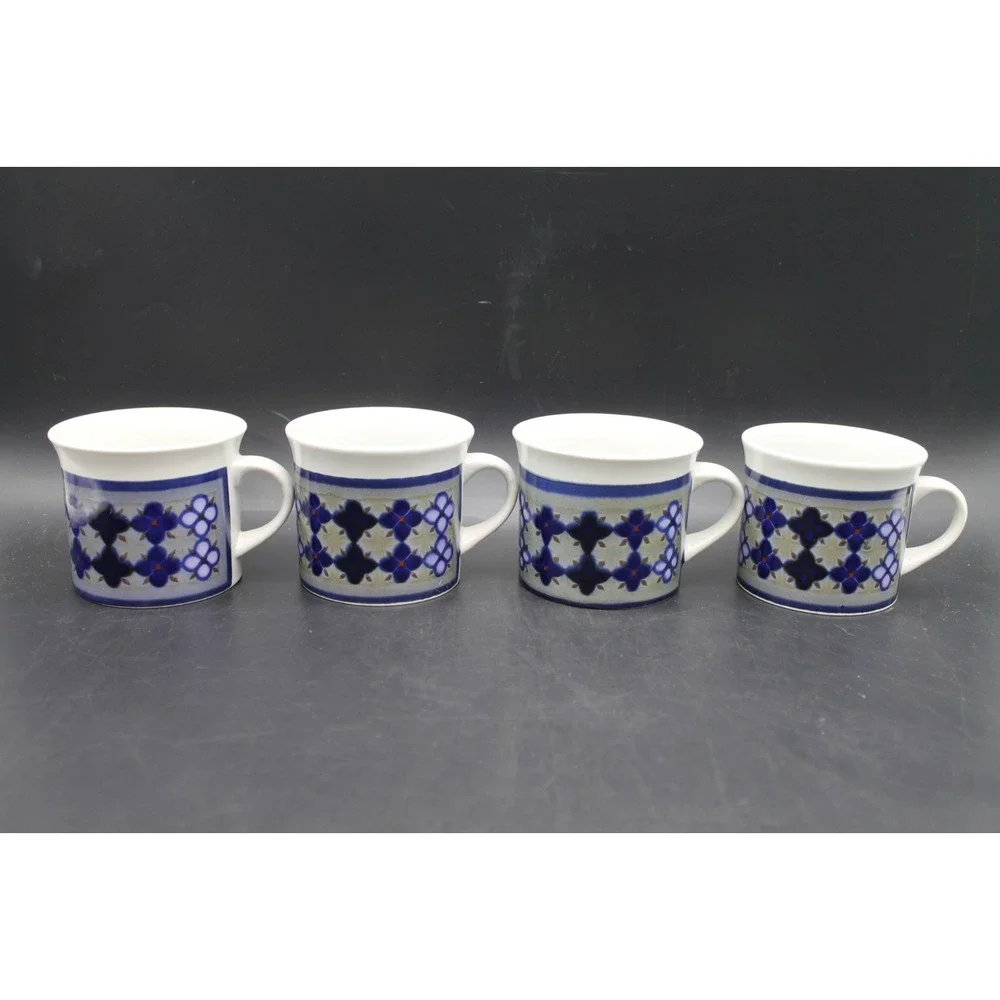 Vintage Royal Doulton Lambeth Tangier LS1005 Set of 4 Cups & Saucers England